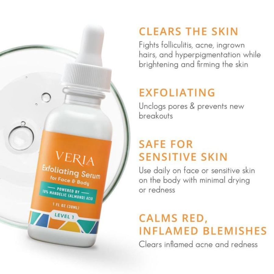 A clearing serum designed to calm folliculitis and ingrown hair irritation